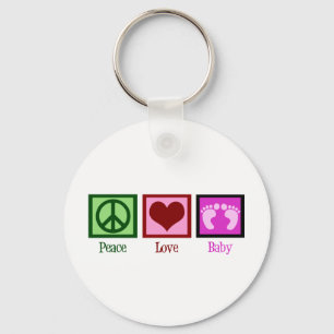 Peace Love Baby Girl Sleutelhanger
