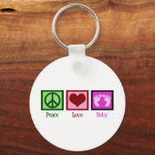 Peace Love Baby Girl Sleutelhanger (Voorkant)