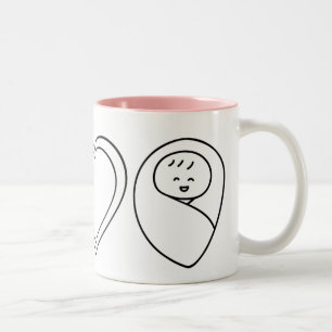 Peace Love Baby's Tweekleurige Koffiemok