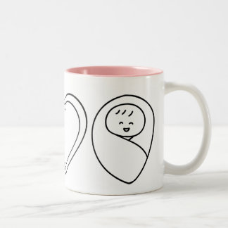 Peace Love Baby's Tweekleurige Koffiemok