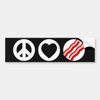 Peace Love Bacon Bumpersticker
