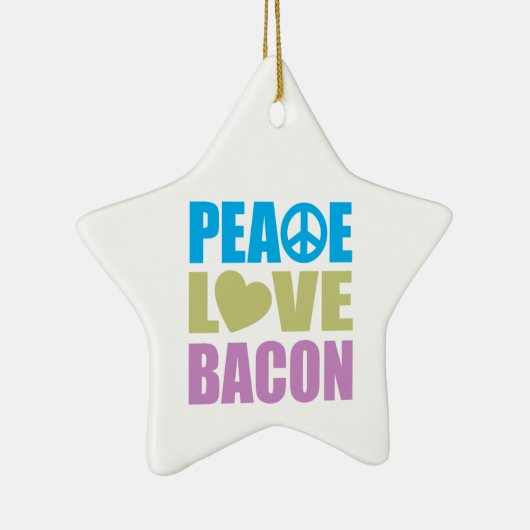 Peace Love Bacon Keramisch Ornament (Rechts)