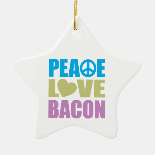 Peace Love Bacon Keramisch Ornament (Voorkant)