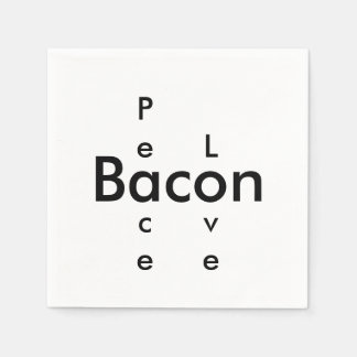 Peace Love Bacon servetten