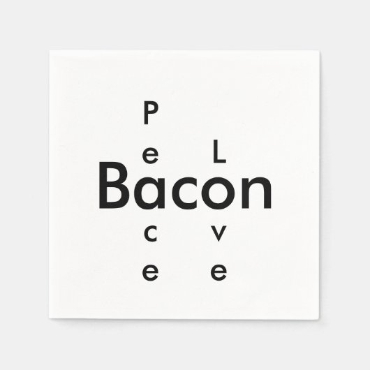 Peace Love Bacon servetten (Voorkant)