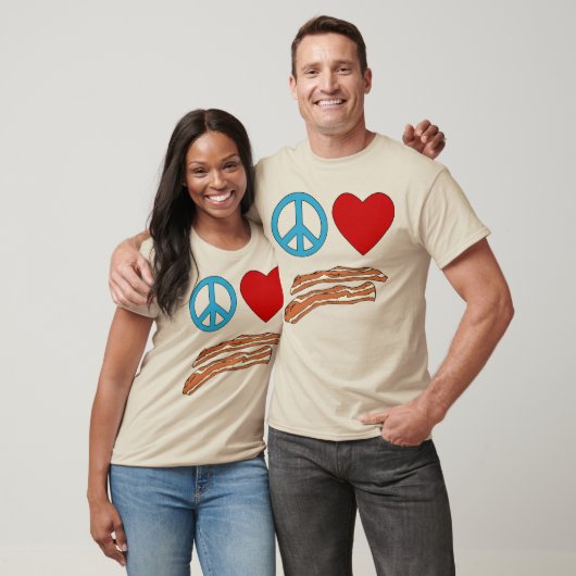 Peace Love Bacon Symbology Tshirt, Mok T-shirt (Unisex)