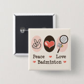 Peace Love Badminton Button (Voorkant /achterkant)