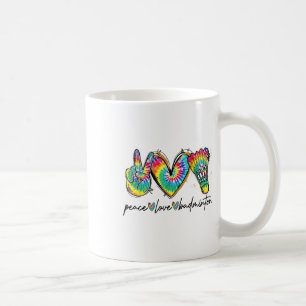 Peace Love Badminton Funny Tie Dye Badminton Lover Koffiemok