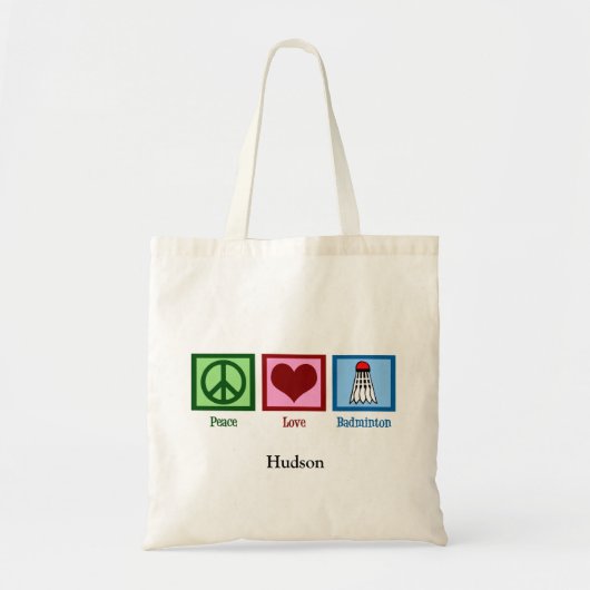Peace Love Badminton Player Persoonlijk Tote Bag (Voorkant)