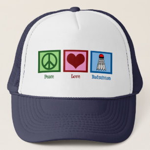 Peace Love Badminton Player-speler Trucker Pet
