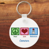 Peace Love Badminton Sleutelhanger (Voorkant)