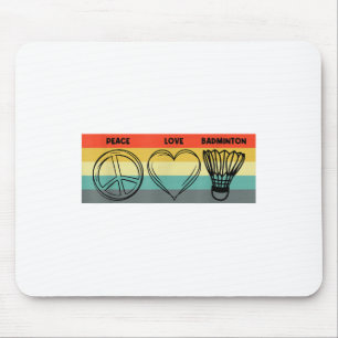 Peace Love Badminton-speler Shuttle Sport Muismat
