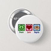 Peace Love Bagels Ronde Button 5,7 Cm (Voorkant /achterkant)