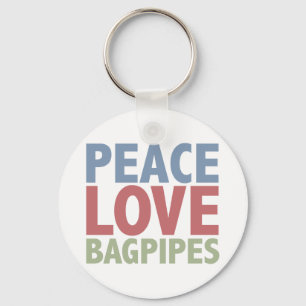 Peace Love Bagpipes Sleutelhanger