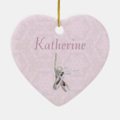 'Peace, Love & Ballet' Lace Heart Ornament (Achterkant)