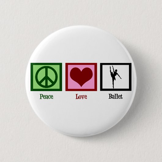 Peace Love Ballet Ronde Button 5,7 Cm (Voorkant)