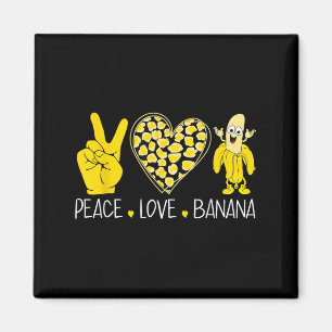 Peace Love Banana Humor Fruitliefhebber Funny Love Magneet