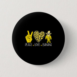 Peace Love Banana Humor Fruitliefhebber Funny Love Ronde Button 5,7 Cm