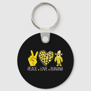 Peace Love Banana Humor Fruitliefhebber Funny Love Sleutelhanger
