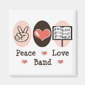 Peace Love Band Magnet Magneet (Voorkant)