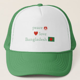 Peace Love Bangladesh Heart Bangladesh Flag Trucker Pet