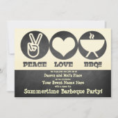 Peace Love Barbeque Invitation Kaart (Voorkant)