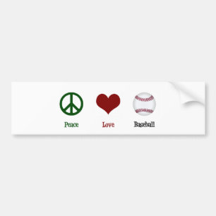 Peace Love Baseball Bumpersticker