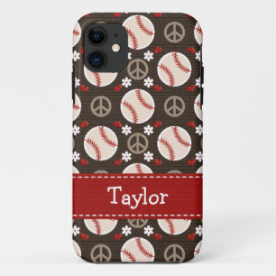 Peace Love Baseball iPhone 11 Hoesje