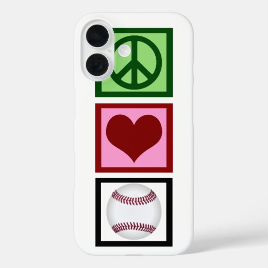 Peace Love Baseball Case-Mate iPhone Case (Achterkant)