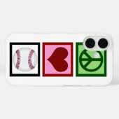 Peace Love Baseball Case-Mate iPhone Case (Achterkant (horizontaal))