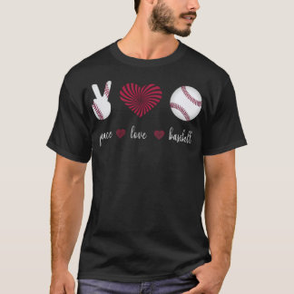 Peace Love Baseball honkbal honkbal T-shirt