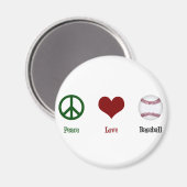 Peace Love Baseball Magneet (Voorkant / Achterkant)