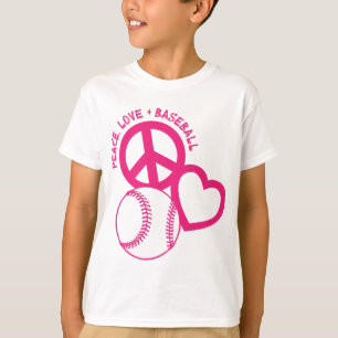 Peace-Love-Baseball, meloen T-shirt