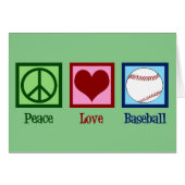 Peace Love Baseball Team Carte de Noël verte (Devant horizontal)