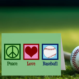 Peace Love Baseball Team Green Kerstmis Kaart