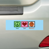 Peace Love Basketball Blue Bumpersticker (Op auto)