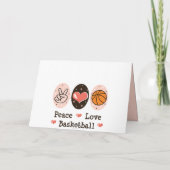 Peace Love Basketball Carte de voeux (Dos)