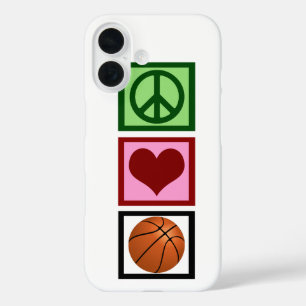 Peace Love Basketball iPhone 16 Hoesje