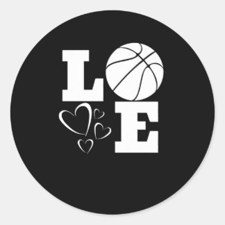 Peace Love Basketball Ronde Sticker