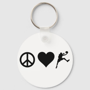 Peace Love Basketball Sleutelhanger