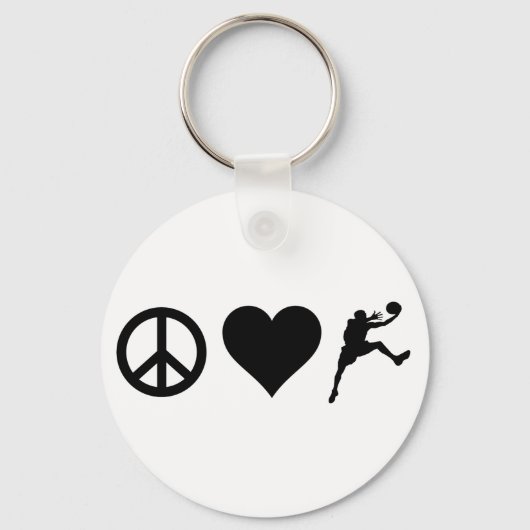 Peace Love Basketball Sleutelhanger (Voorkant)