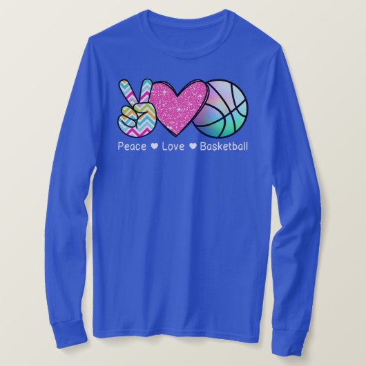 Peace Love Basketball  T-shirt (Design voorkant)