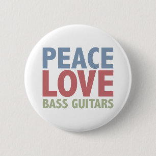 Peace Love Bass Guiters Ronde Button 5,7 Cm