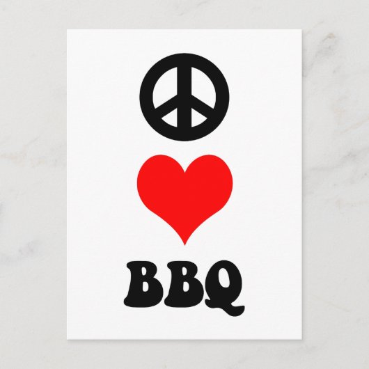 Peace Love BBQ Briefkaart (Voorkant)
