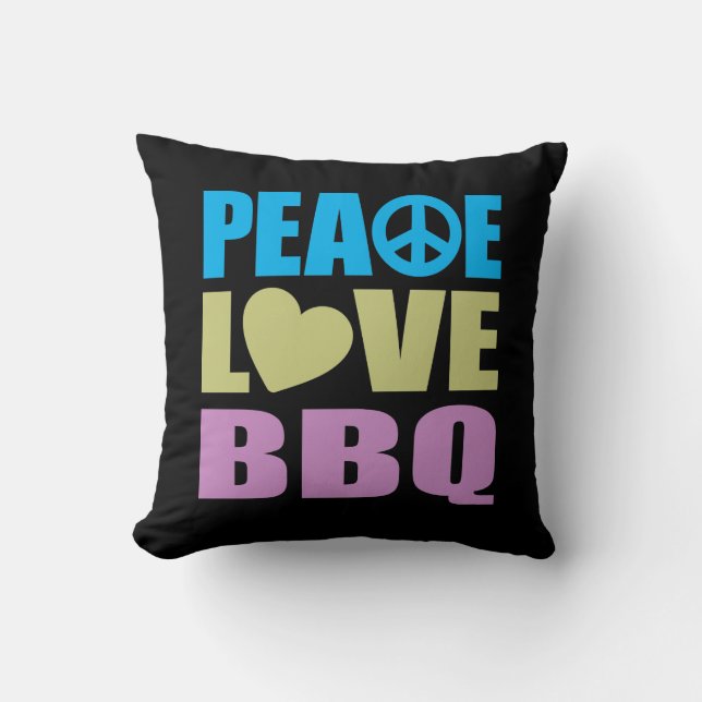 Peace Love BBQ Kussen (Voorkant)