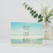 Peace Love Beach Briefkaart (Staand voorkant)