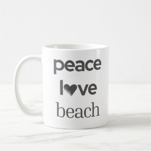 Peace Love Beach Grafisch   Kust- en Zeeleven Koffiemok
