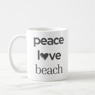 Peace Love Beach Grafisch | Kust- en Zeeleven Koffiemok