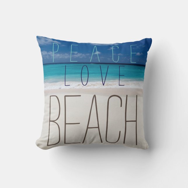 Peace Love Beach Kussen (Voorkant)