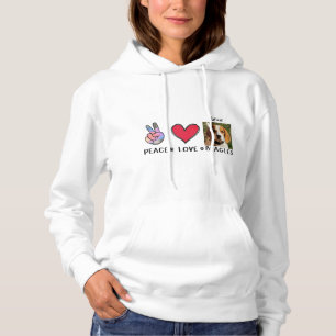 Peace Love Beagle Hondenliefhebbers Hoodie
